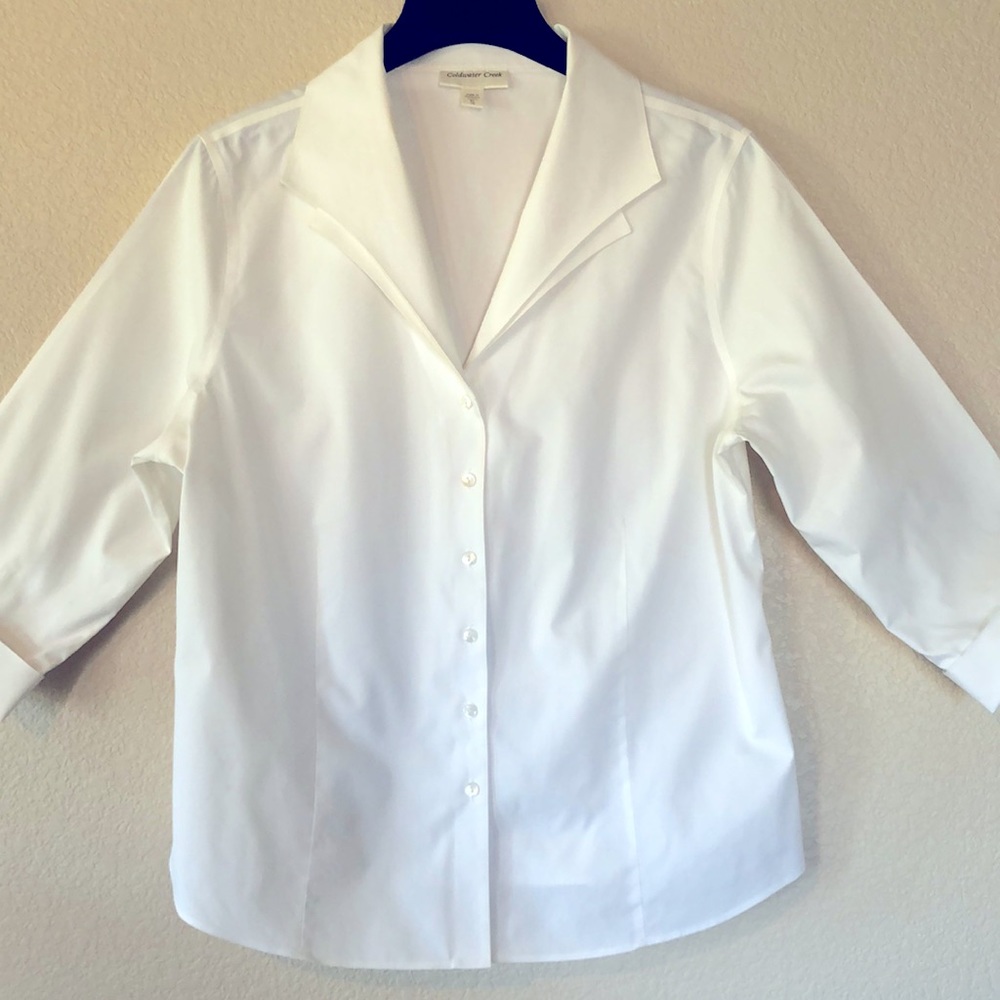 Cold Water Creek Double Collar Blouse
